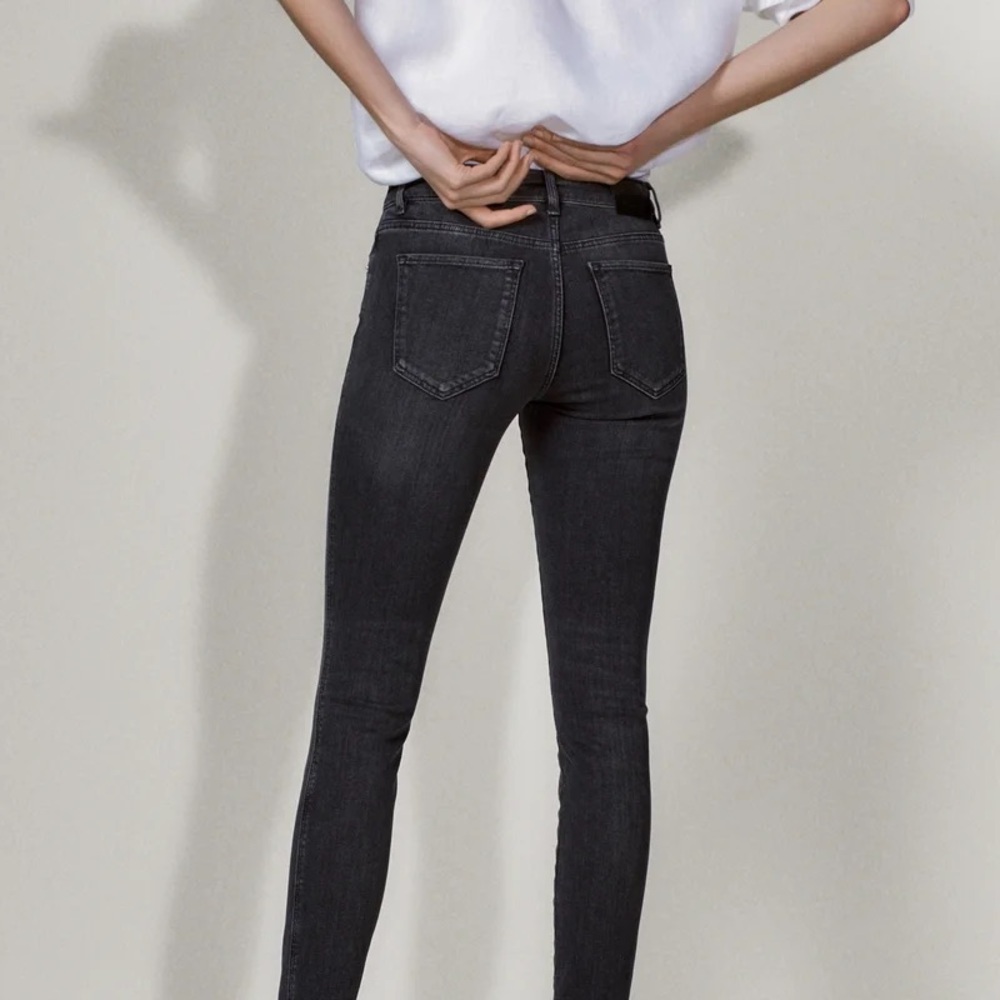 Massimo Dutti High Rise Charcoal Skinny Jeans - Picture 7 of 8